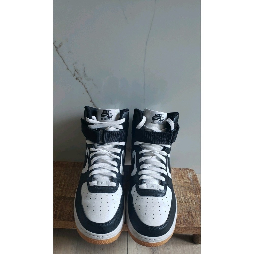 Nike Air Force 1 High Top Sneakers Mens 10 Black White Gum Panda by You Custom - Picture 3 of 7